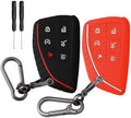 QBUC 2 Pcs for Chevy Key Fob Cover, 6 Buttons Silicone by QBUC