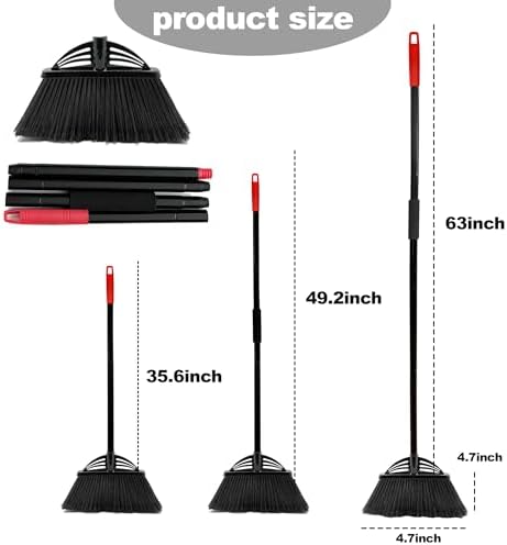 Four-Section Rod Long-Handled Broom, Heavy-Duty Broom, Angle Broom - Image 2