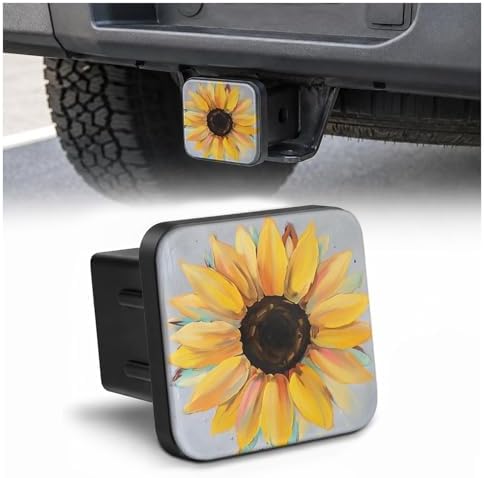 Trailer Hitch Covers Abstract Sunflower Yellow Heavy Duty 2 Inch Hitch Cover by Unknown