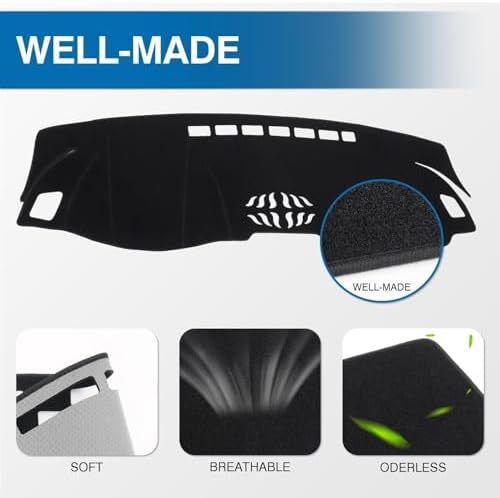KUST Black Dash Cover for 2018-2022 Honda Accord/Accord Sport Dashboard Cover - Image 4