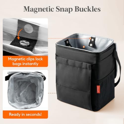 Lifewit Car Trash Can with Lid, Garbage Bag Hanging, Trash Bin, 2 Gallon - Image 5