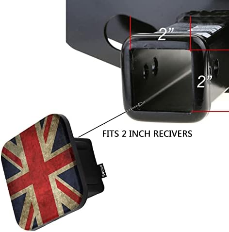 Swono Towing Hitch Cover UK Flag, Vintage United Kingdom British Flag Trailer - Image 3