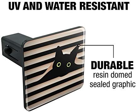 Black Cat in Window Tow Trailer Hitch Cover Plug Insert 1 1/4 inch - Image 2