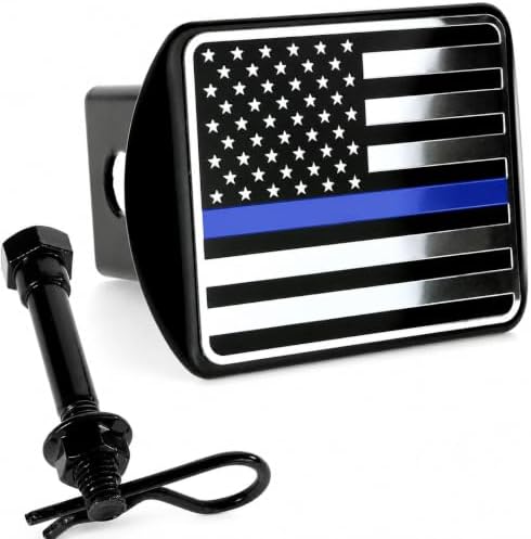 USA American Flag Metal Hitch Cover, Fits 2" Receivers by AutoAccessores