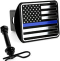 USA American Flag Metal Hitch Cover, Fits 2" Receivers by AutoAccessores
