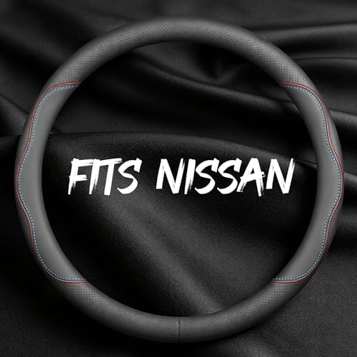 Leather Car Steering Wheel Cover, Breathable Laser-Perforated, Premium Texture by TRROCC