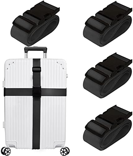 Chelmon Luggage Straps for Suitcases TSA Approved Travel Essentials 4 Pack by Chelmon