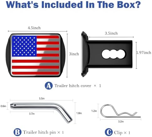 Heavy American Flag Metal Trailer Hitch Cover - Image 6