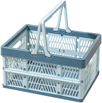 Collapsible Storage Crate with Handles, Milk Crates，33L Foldable Plastic by YTAONS