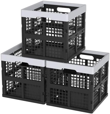 18 L Collapsible Milk Crates, Plastic Stackable Storage Crate by Doryh