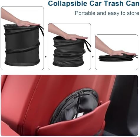 Car Trash Can, 2 Packs 4 Gallons Garbage Can, Collapsible Trash Bin - Image 2