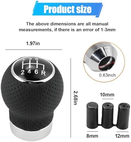 ZIMISI 6-Speed Car Shift Knob, Leather Shift Knob Lever Kit, Automatic or - Image 2