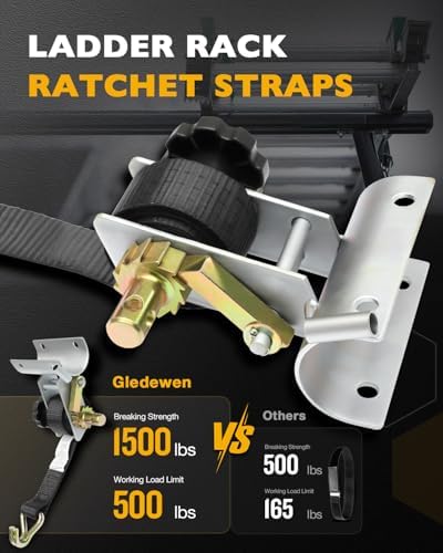 Truck Rack Straps, Ladder Rack Ratchet Straps, Lumber/Pipe/Roof Rack Straps - Image 2