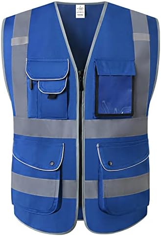 XIAKE 9 Pockets Class 2 High Visibility Reflective Safety Vest by XIAKE