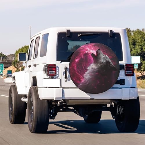 Pink Wolf Spare Tire Cover Dust-Proof Wheel Tire Cover Fit Trailer, SUV and - Image 3
