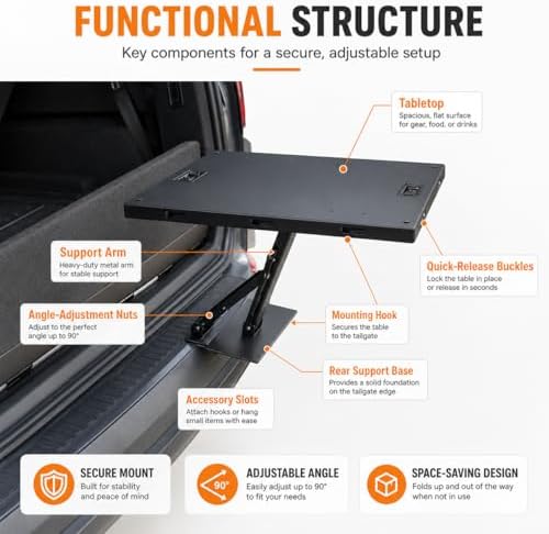 TsoLay Tailgate Table for SUV, Tailgate Camping Table - Image 4