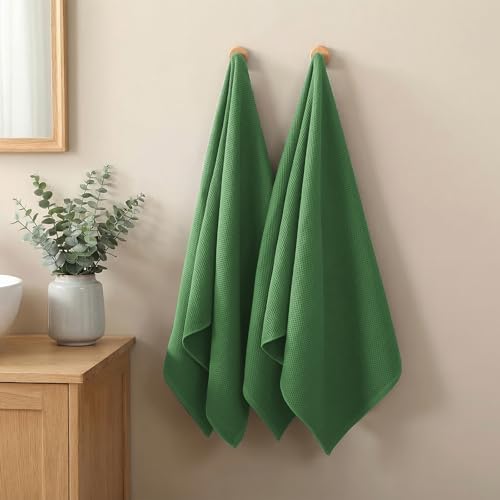 REDKISS 100% Cotton Waffle Weave Bath Towels 4 Piece - Image 2