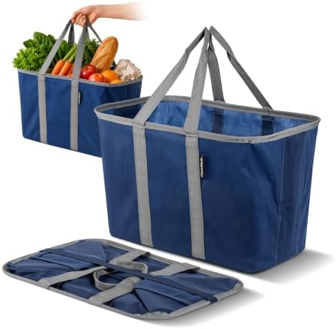 CleverMade EcoBasket Collapsible Grocery Tote, 30L Structured Tote Bag by CleverMade