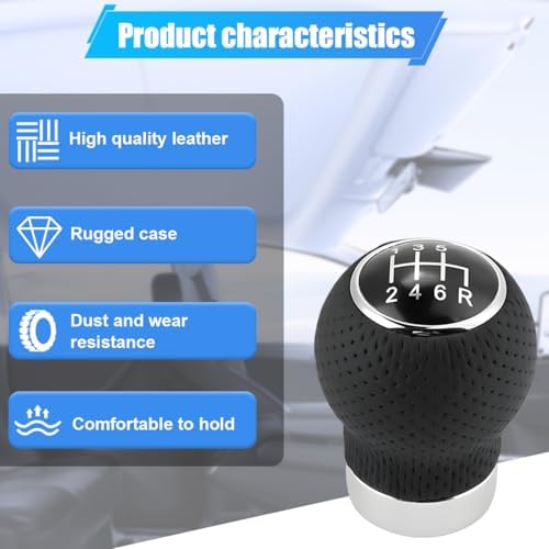 ZIMISI 6-Speed Car Shift Knob, Leather Shift Knob Lever Kit, Automatic or - Image 4