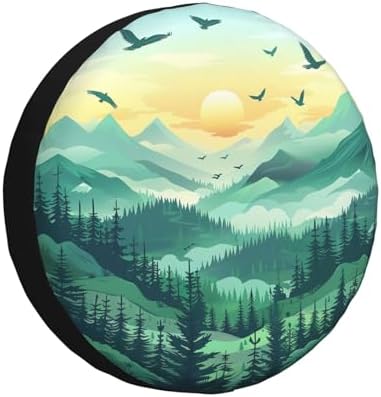 Spare Tire Cover Mountain Landscape by Unknown
