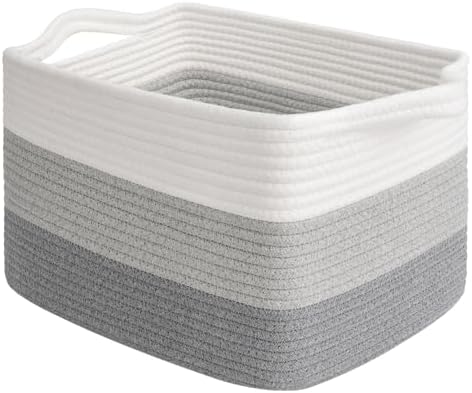 Goodpick Woven Storage Basket for Shelves, Gradient Gray by Goodpick