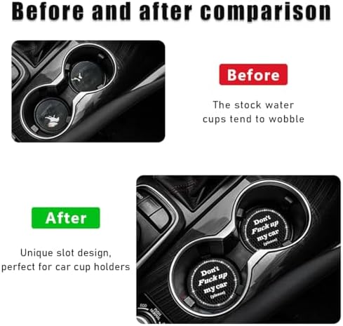 2 PCS Bling Car Cup Coaster, 2.75 Inch Anti-Slip Cup Holder Insert Coasters - Image 5