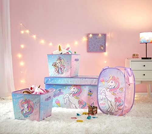 JoJo Siwa 4 Piece Dreamy Bow Unicorn Storage Solution Set by IdeaNuovaCharacterShop