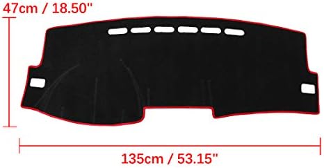 X AUTOHAUX Dashboard Cover for Toyota Corolla 2009-2013 Polyester Black Red - Image 2