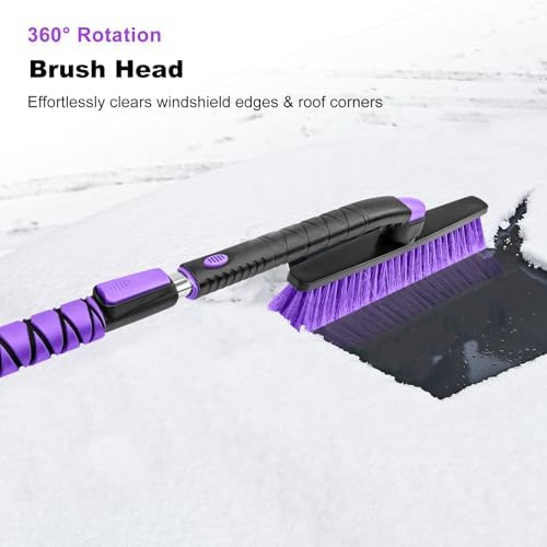 HEEYA 48 Inch Long Snow Brush for SUV, Extendable Ice Scraper and Brush - Image 6