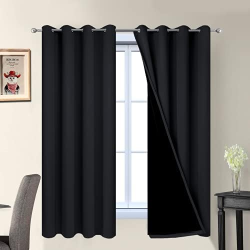 Yakamok Black 100% Blackout Curtains 63 Inches Long by Yakamok