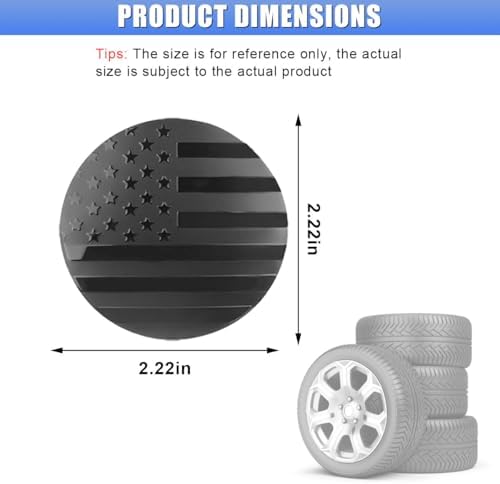 4PCS 56mm American Flag Wheel Hub Center Cap Sticker - Image 2