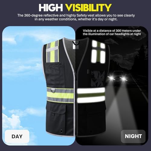 JKSafety Safety Vest for Men Women Hi Vis Relfective Vest - Image 4