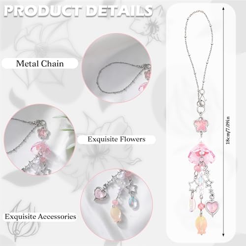 Pink Jellyfish Rearview Mirror Charm, Gift - Image 3