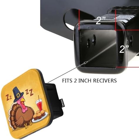 Swono Turkey Trailer Hitch Cover Plug Thanksgiving Turkey Sleeping Cute Hitch - Image 3
