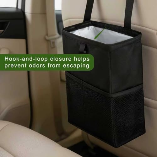 Car Trash Can, 3.4 Gallons Leak-Proof Hanging Trash Bin - Image 2
