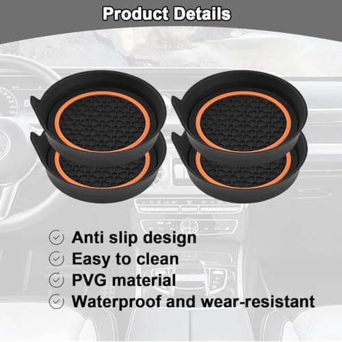 HZEL 4PCS 2.75 Inch PVC Car Cup Holder Coasters - Image 3