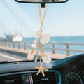Car Mirror Hanging Accessories – Sea Shells Starfish Pendant, Boho Charm by HOHUCRAB