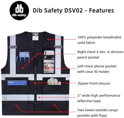 Dib Safety Hi Vis Reflective Safety Vest - Image 5