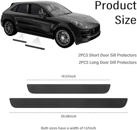 4PCS Car Door Sill Protector, Anti-Scratch Rubber Car Door Protector Edge Guards - Image 2