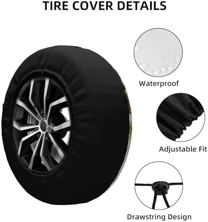 Spare Tire Cover for RV Camper, Gnomes Sunflower Bee Tire Cover Protectors - Image 4