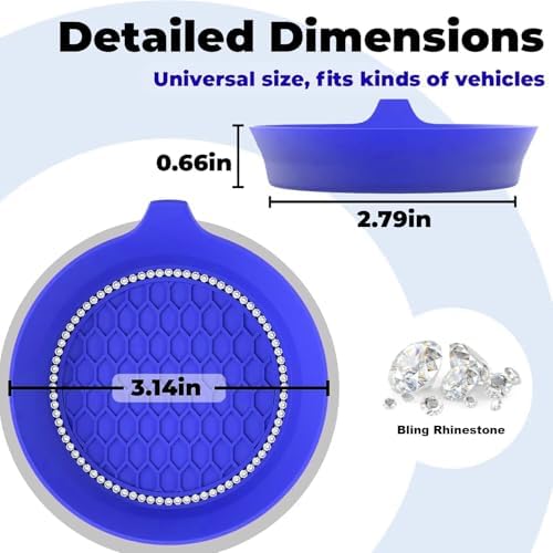 4 PCS Car Cup Coasters, Bling Cup Holder Coaster - Image 3