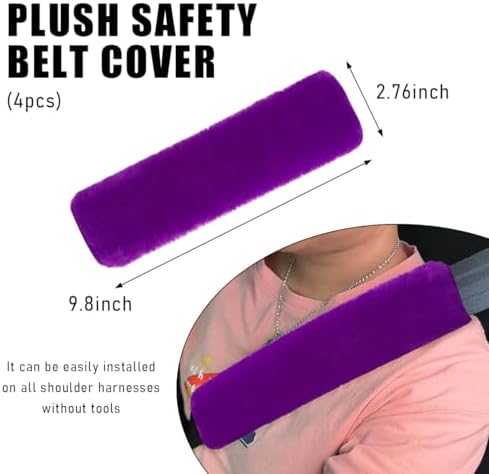 Yourkar 4 PCS Car Seat Belt Cover, Soft Auto Seatbelt Protector - Image 2
