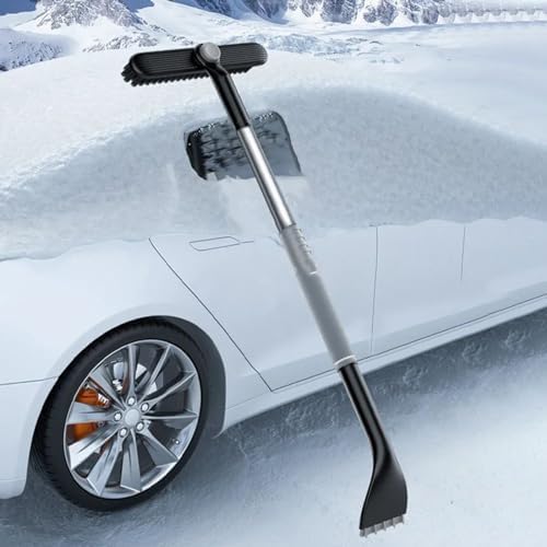 3 In 1 Snow Brush Ice Scraper for Car Windshield Extendable Snow Removal by EOHMAKAUTOACCESSORIES