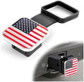 2" Trailer Hitch Cover, USA Flag Tow Plug Cap, Bright Red by Guilcam