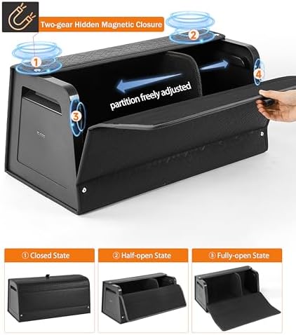 Trunk Organizer for suv, car storage organizer, lid Box, PU Leather & PP - Image 4