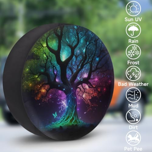 Tree of Life Galaxy Pretty Spare Tire Cover Waterproof Dust-Proof Spare Wheel - Image 3