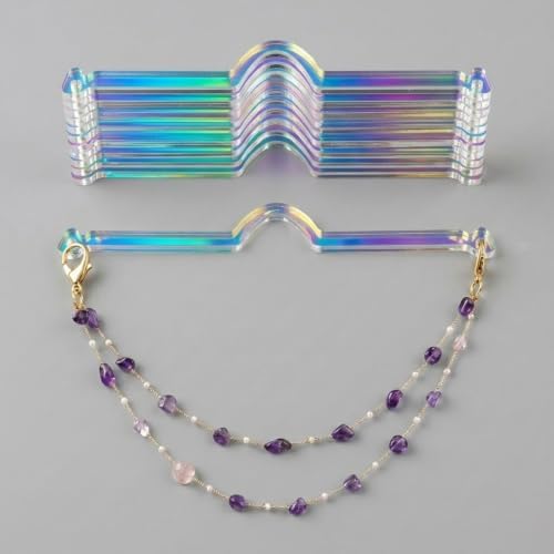 10 Pack Rearview Mirror Charm Hanger Blanks Large 6.7 Inch, Iridescent Rainbow by YongPan