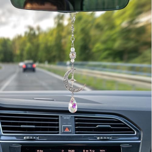 Moon Crystal Suncatcher Rearview Mirror Car Charms Suncatcher - Image 6
