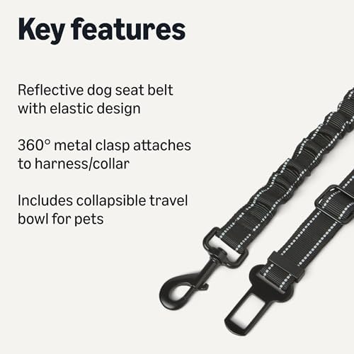 Amazon Basics Dog seat Belt, Adjustable Dog Car Harness, Adjustable Length - Image 2