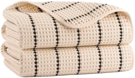 MICROFI New Microfiber Waffle Bath Towels, 2 Pieces, Fast Drying, Lint Free by Unknown